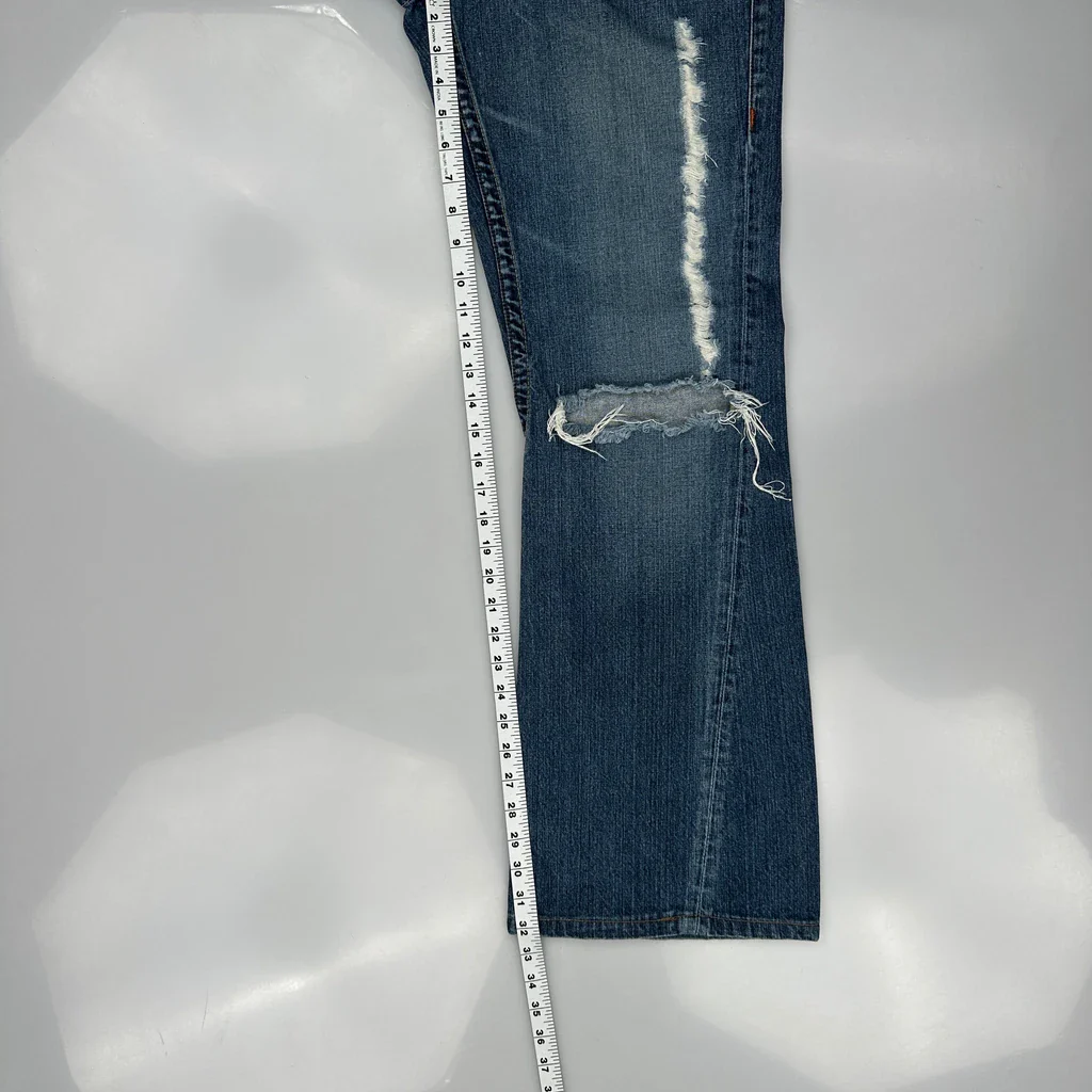 True Religion Boot Cut Jeans - 35W 32L Blue Cotton - Image 5