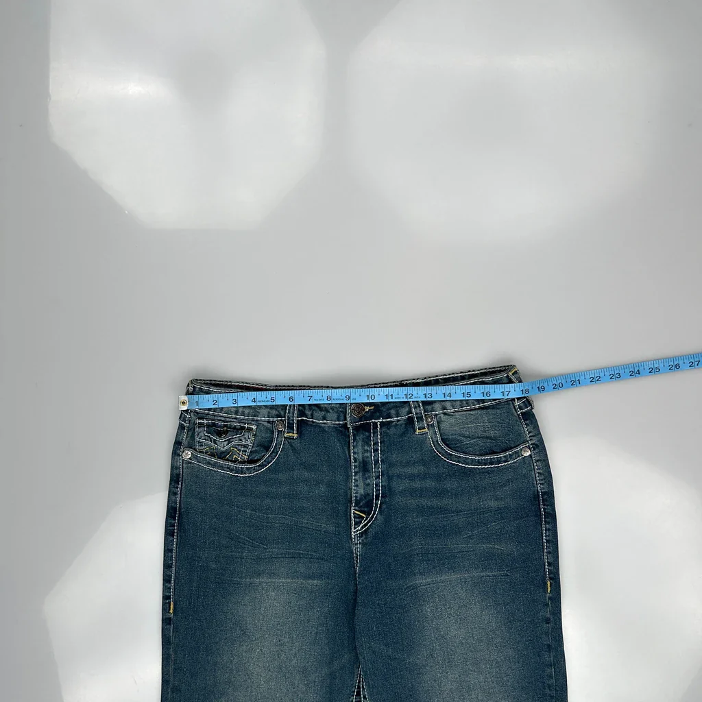 True Religion Bobbi Low Slung Baggy Jeans - 35W 32L Blue Denim - Image 3