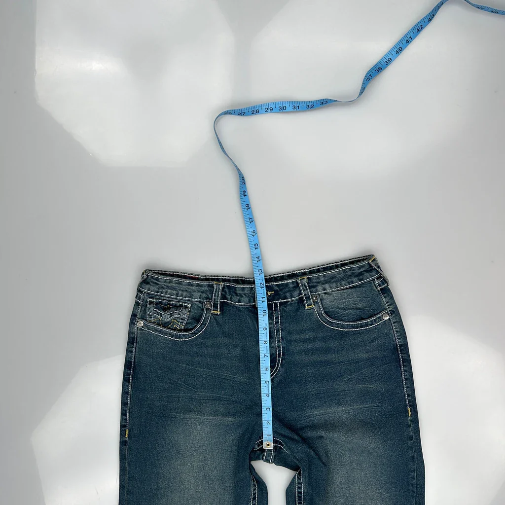 True Religion Bobbi Low Slung Baggy Jeans - 35W 32L Blue Denim - Image 4