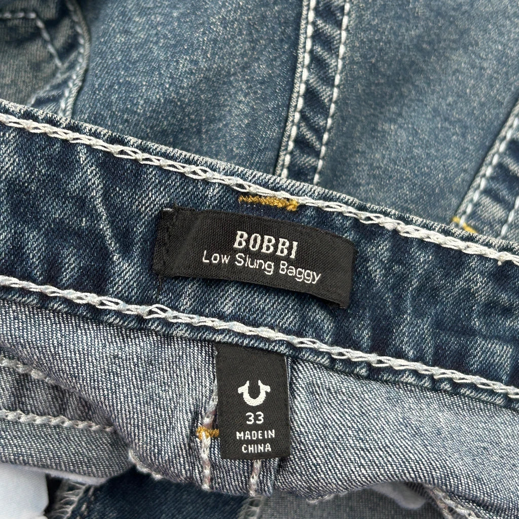 True Religion Bobbi Low Slung Baggy Jeans - 35W 32L Blue Denim - Image 6