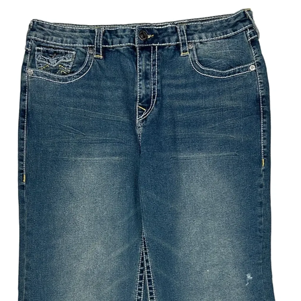 True Religion Bobbi Low Slung Baggy Jeans - 35W 32L Blue Denim - Image 9