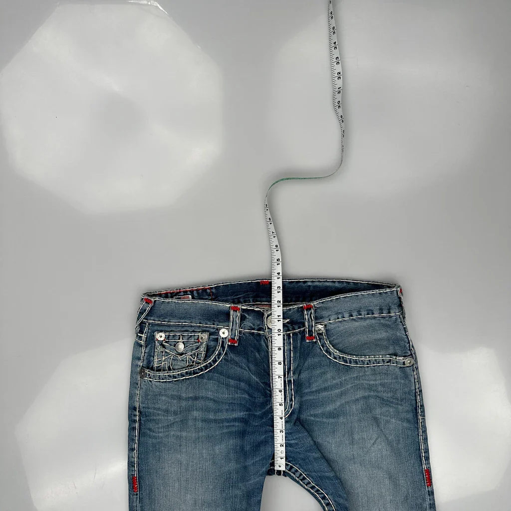 True Religion Contrast Stitch Jeans - 36W 30L Blue Cotton - Image 4
