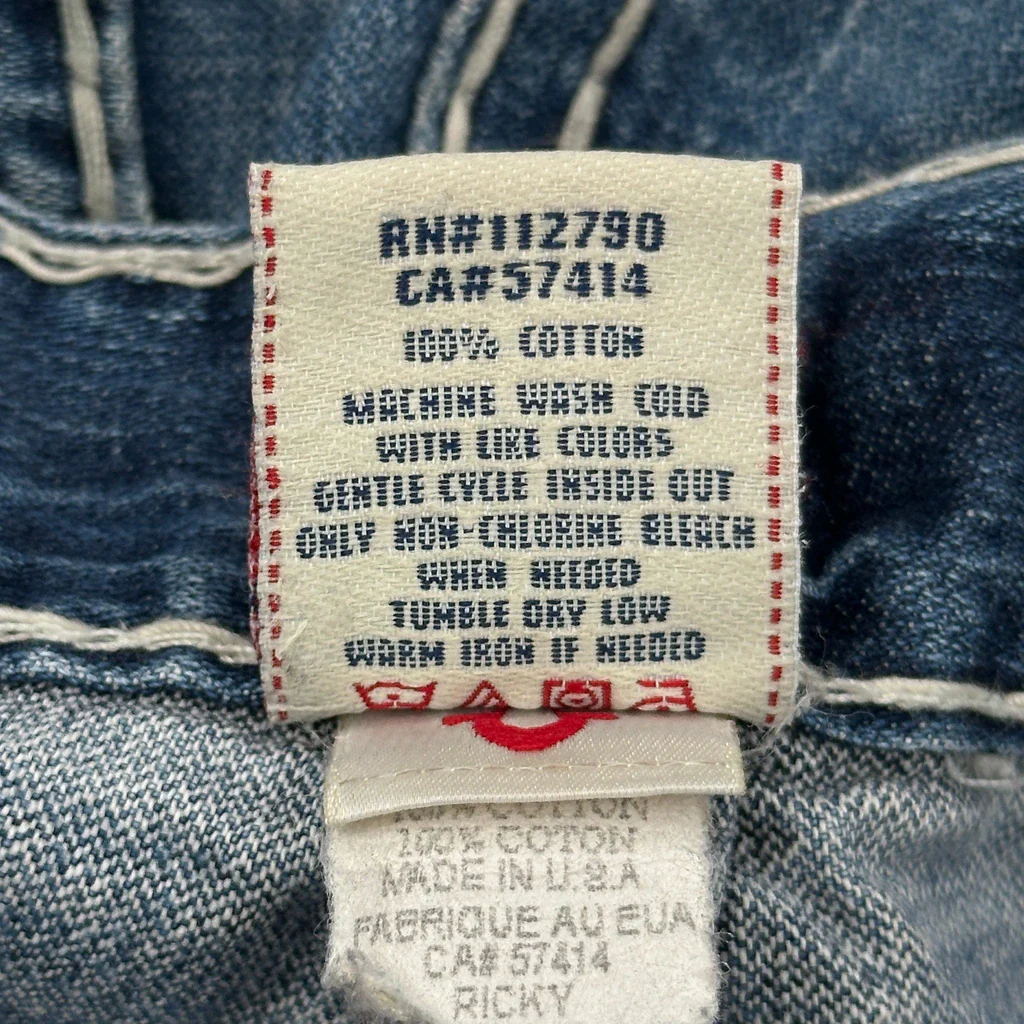 True Religion Contrast Stitch Jeans - 36W 30L Blue Cotton - Image 7
