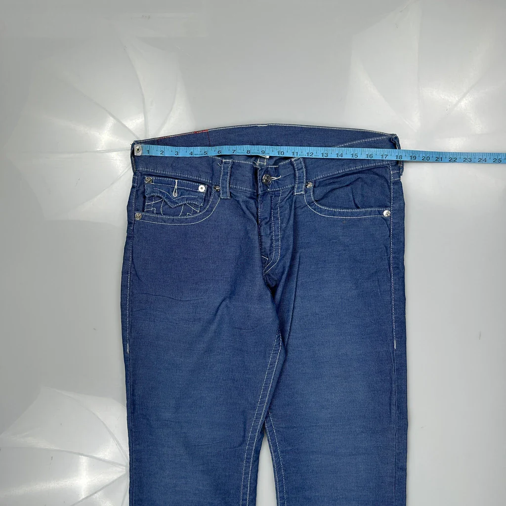True Religion Contrast Stitch Jeans - 36W 33L Blue Cotton - Image 3
