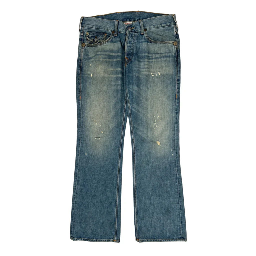 True Religion Boot Cut Jeans - 36W 34L Blue Cotton - Image 2