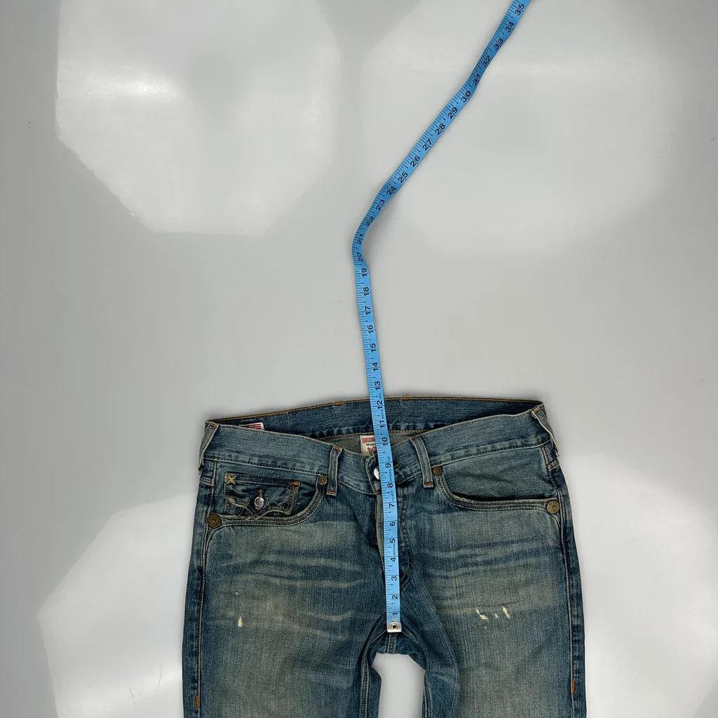 True Religion Boot Cut Jeans - 36W 34L Blue Cotton - Image 4