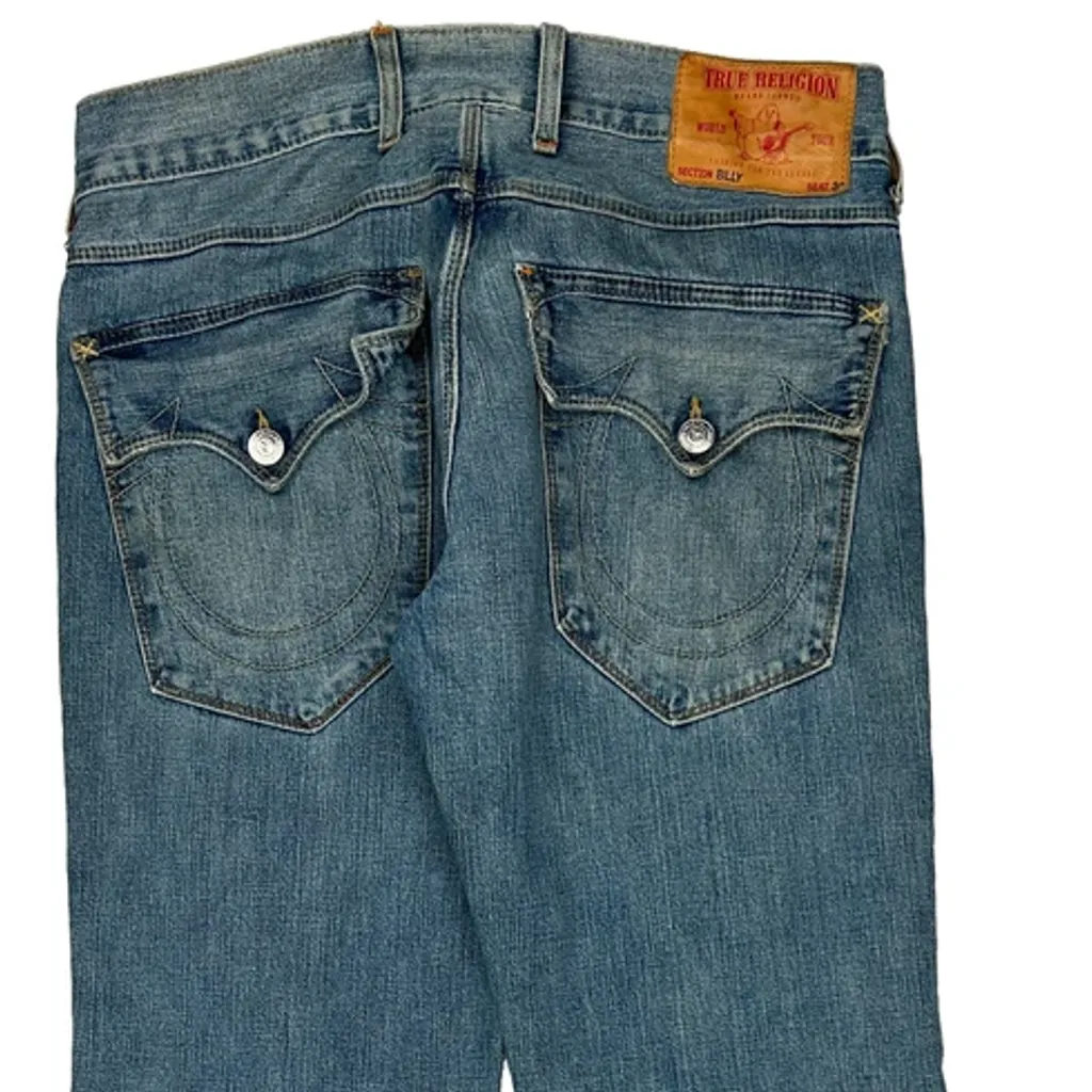True Religion Boot Cut Jeans - 36W 34L Blue Cotton - Image 9