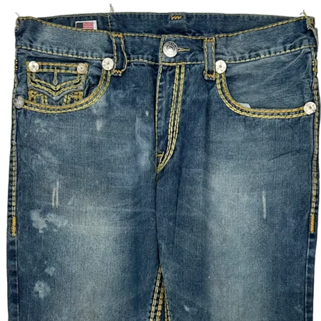True Religion Contrast Stitch Jeans - 38W 33L Blue Cotton - Image 10
