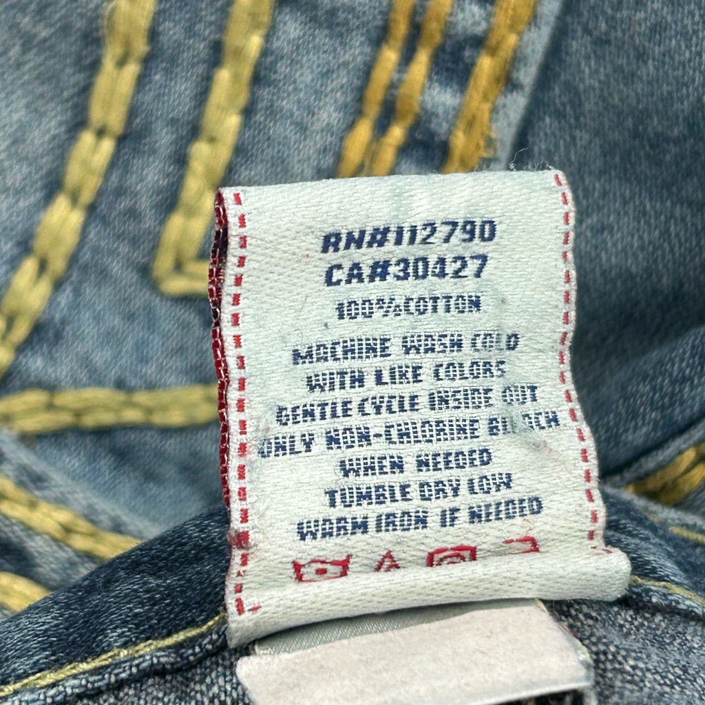 True Religion Contrast Stitch Jeans - 38W 33L Blue Cotton - Image 7