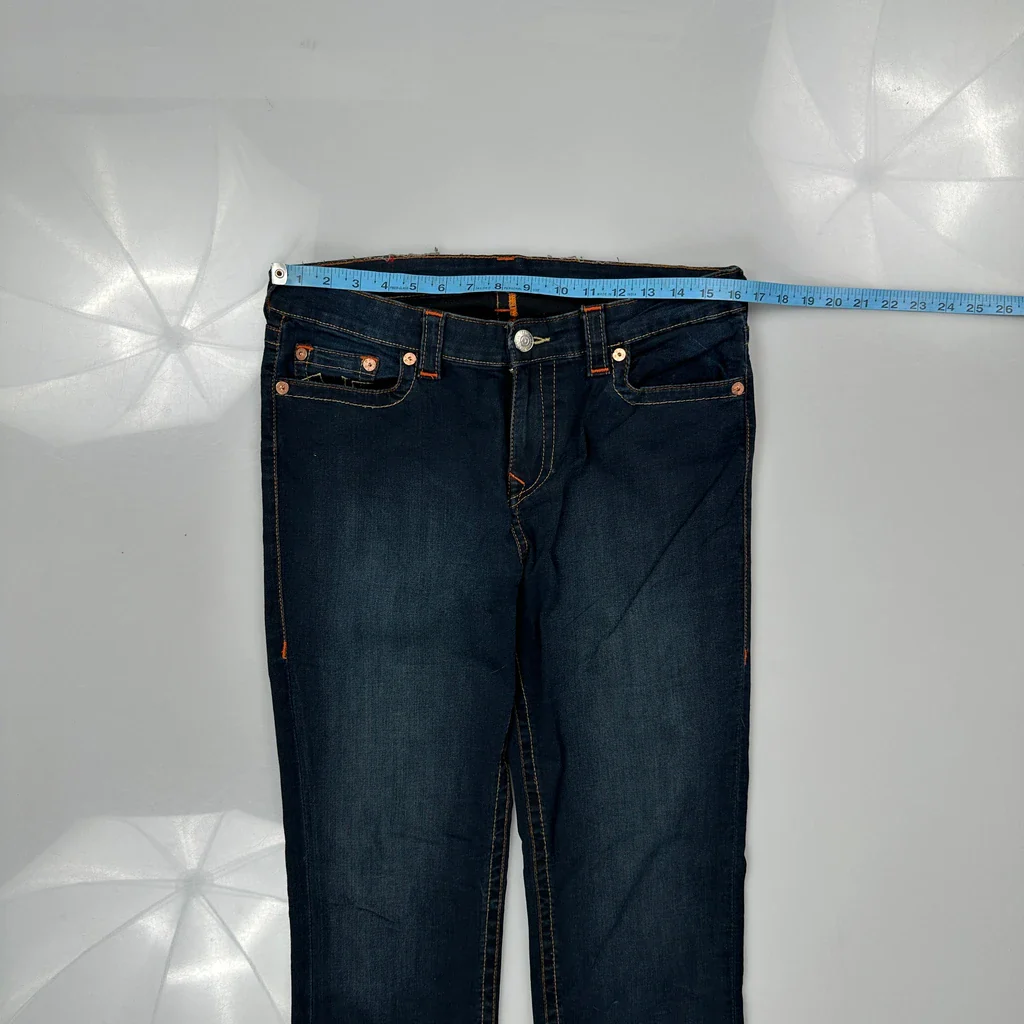 True Religion Slim Fit Jeans - 32W 33L Dark Wash Denim - Image 3