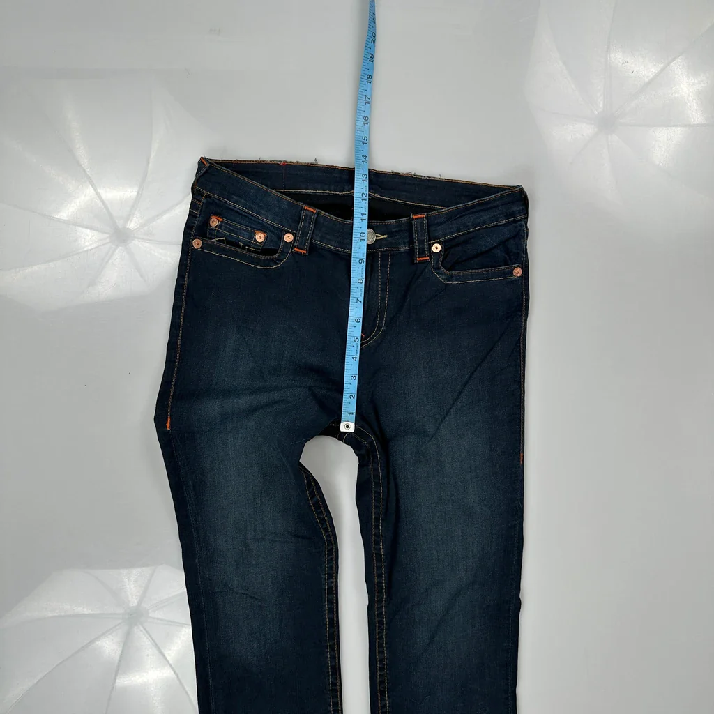 True Religion Slim Fit Jeans - 32W 33L Dark Wash Denim - Image 4