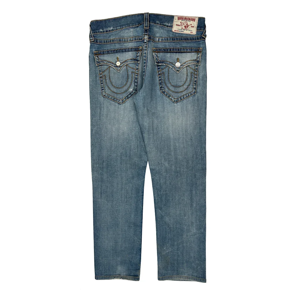 True Religion Slim Fit Jeans - 36W 31L Light Wash Cotton