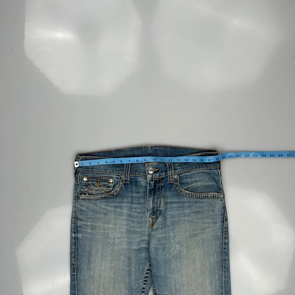 True Religion Slim Fit Jeans - 36W 31L Light Wash Cotton - Image 3