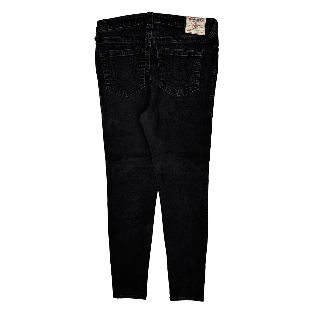 True Religion Skinny Jeans - 34W UK 14 Black Cotton Blend
