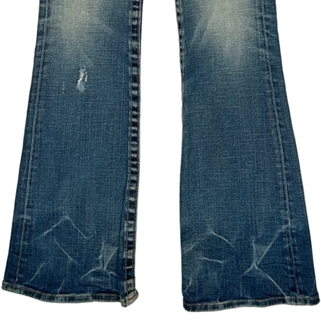 True Religion Boot Cut Jeans - 25W UK 4 Blue Cotton - Image 11