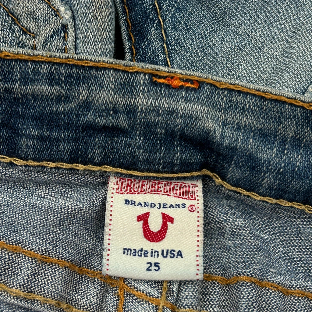 True Religion Boot Cut Jeans - 25W UK 4 Blue Cotton - Image 6