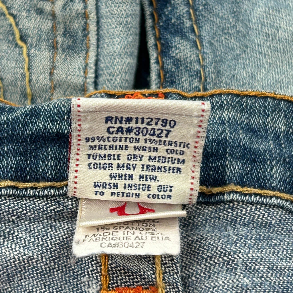 True Religion Boot Cut Jeans - 25W UK 4 Blue Cotton - Image 7