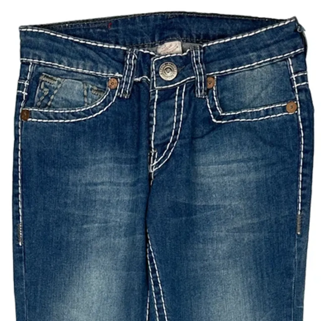 True Religion Contrast Stitch Jeans - 28W UK 6 Blue Cotton - Image 11