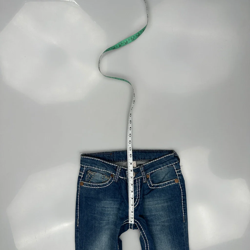True Religion Contrast Stitch Jeans - 28W UK 6 Blue Cotton - Image 4