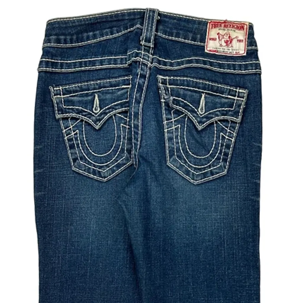 True Religion Boot Cut Jeans - 28W UK 6 Blue Denim - Image 7