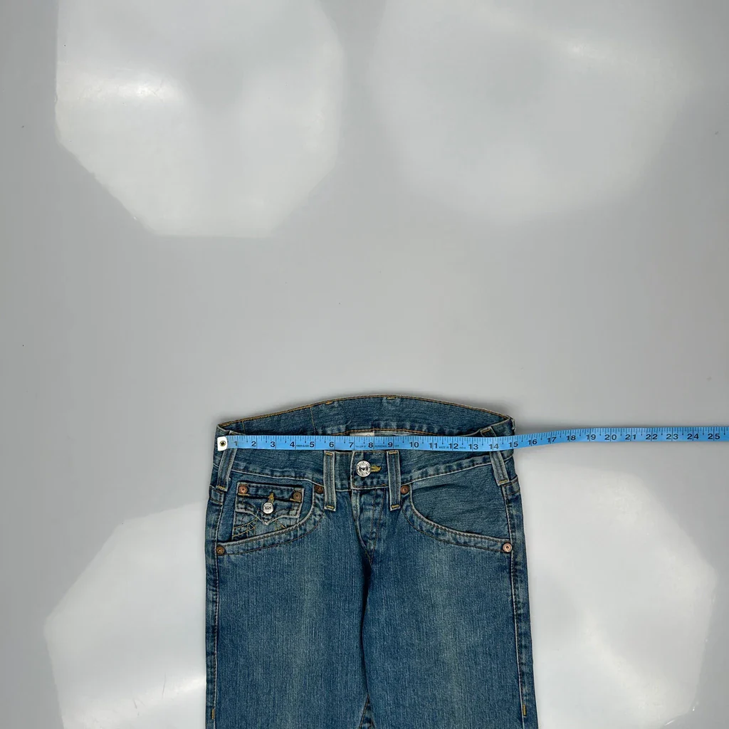 True Religion Contrast Stitch Jeans - 29W UK 8 Blue Cotton - Image 3