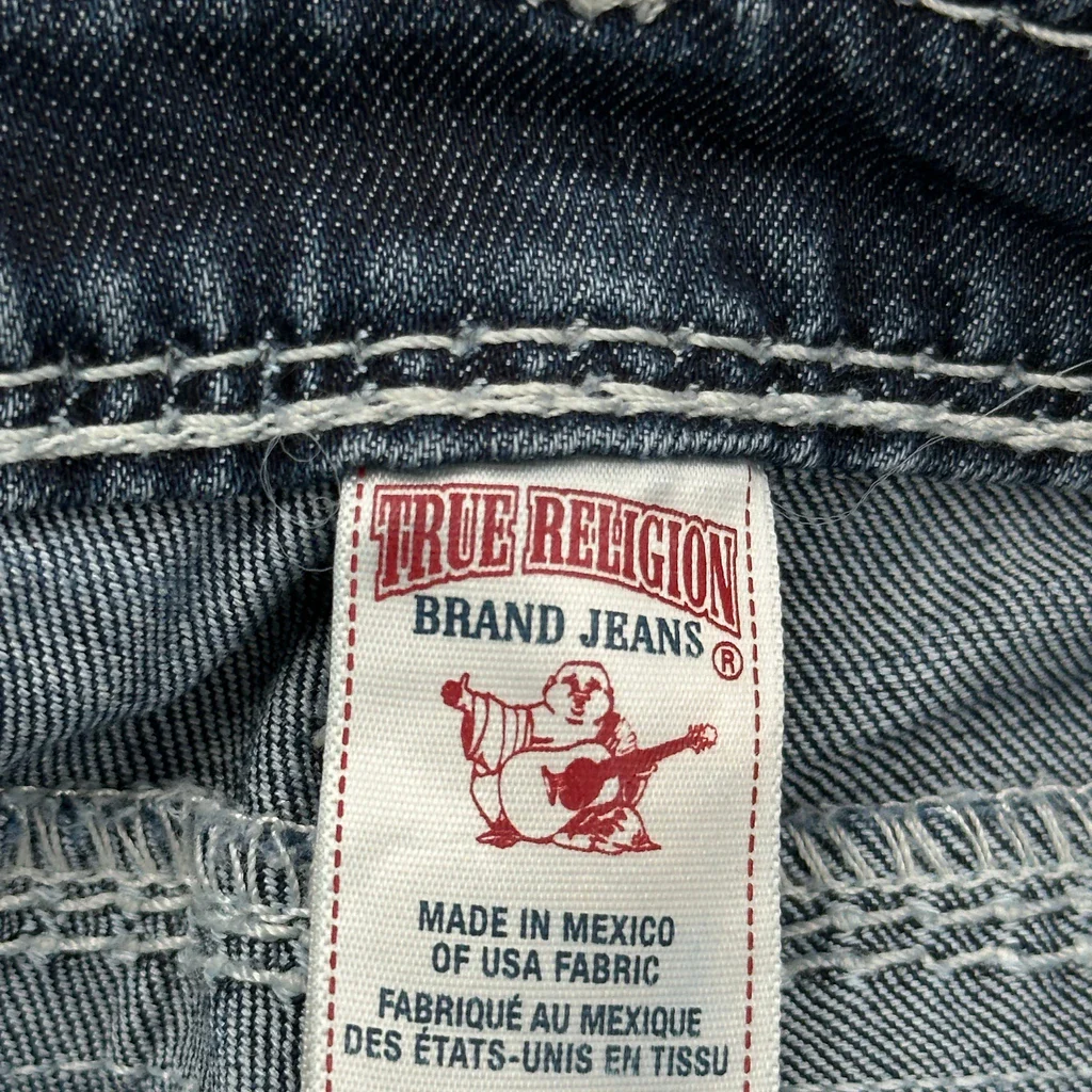True Religion Boot Cut Jeans - 30W UK 8 Blue Cotton Blend - Image 6