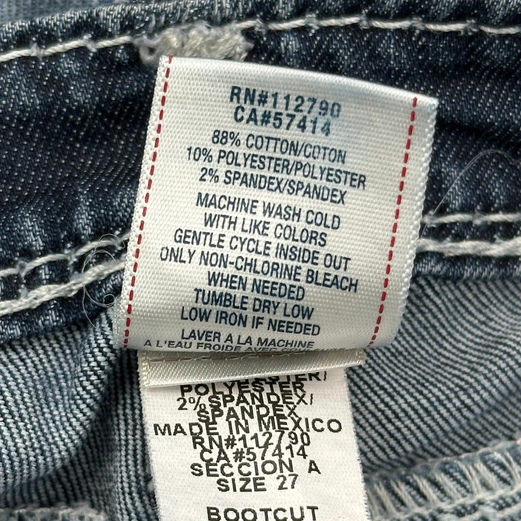 True Religion Boot Cut Jeans - 30W UK 8 Blue Cotton Blend - Image 7