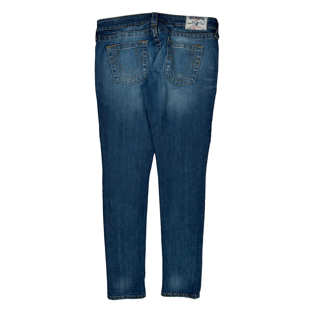 True Religion Skinny Jeans - 34W US 8 Blue Cotton Blend