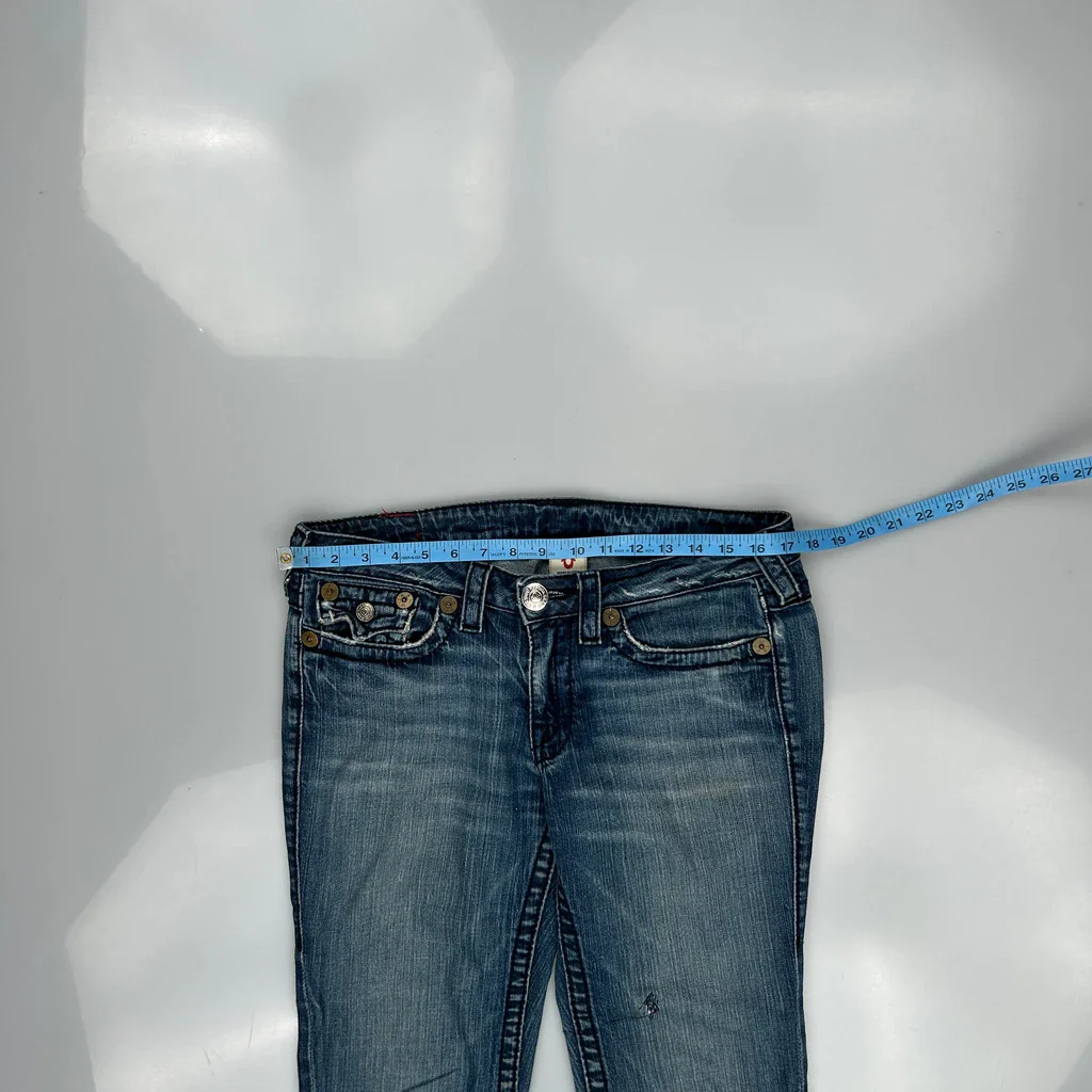 True Religion Boot Cut Jeans - 34W UK 12 Blue Denim - Image 3