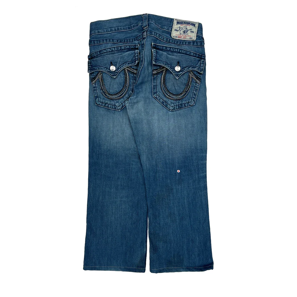 True Religion Boot Cut Jeans - 35W UK 14 Blue Denim