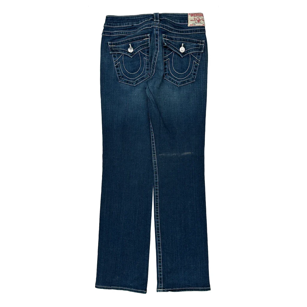 True Religion Contrast Stitch Jeans - 32W US 6 Dark Wash Denim