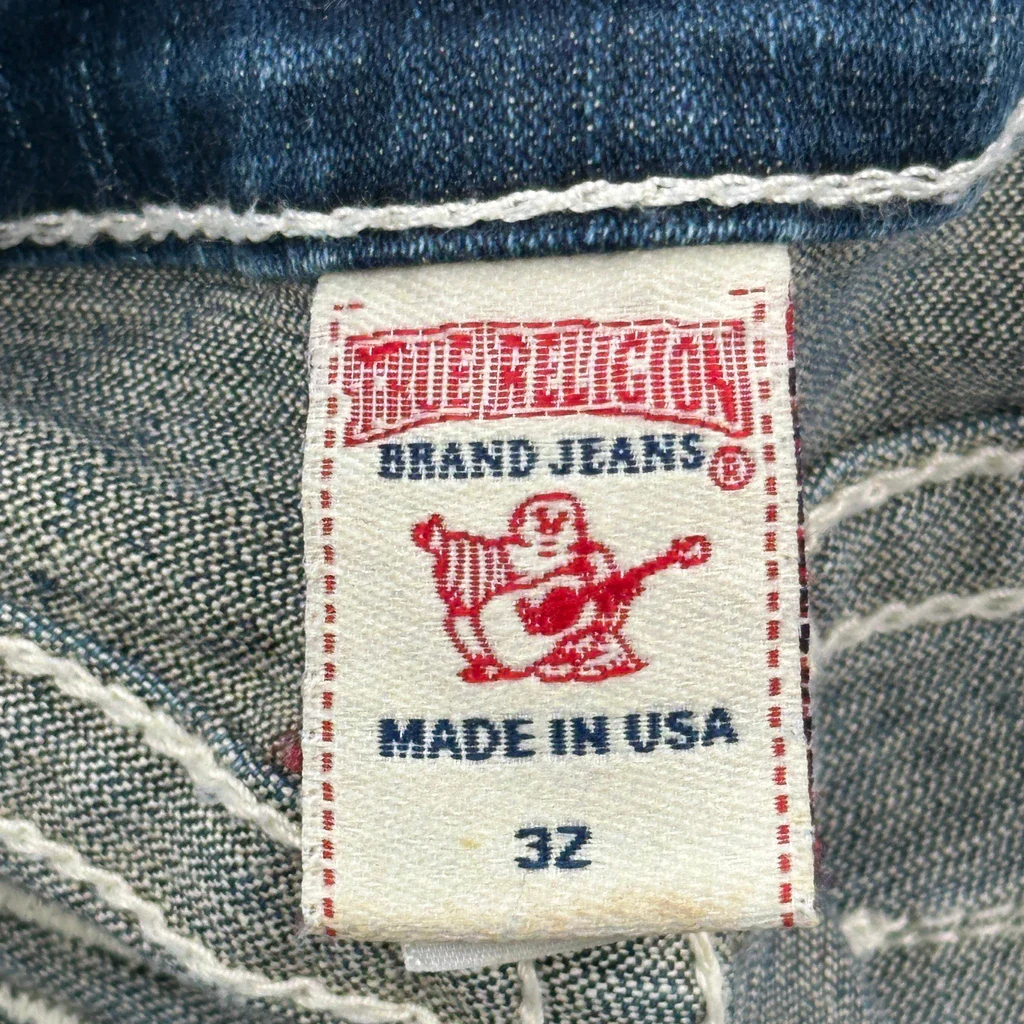 True Religion Contrast Stitch Jeans - 32W US 6 Dark Wash Denim - Image 6