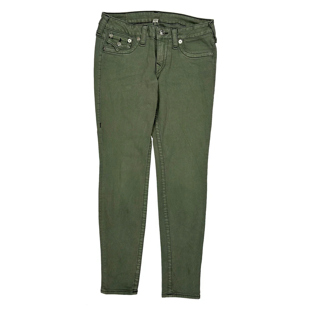 True Religion Skinny Jeans - 28W UK 6 Green Cotton - Image 2