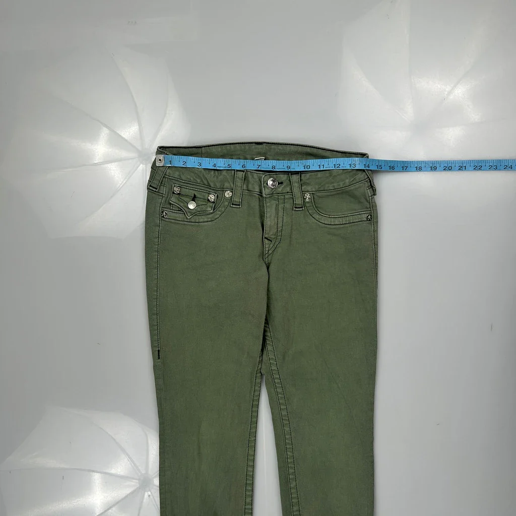 True Religion Skinny Jeans - 28W UK 6 Green Cotton - Image 3
