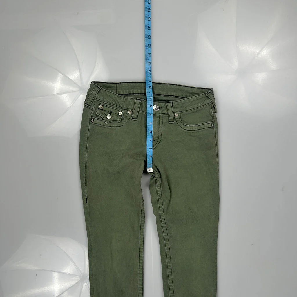 True Religion Skinny Jeans - 28W UK 6 Green Cotton - Image 4