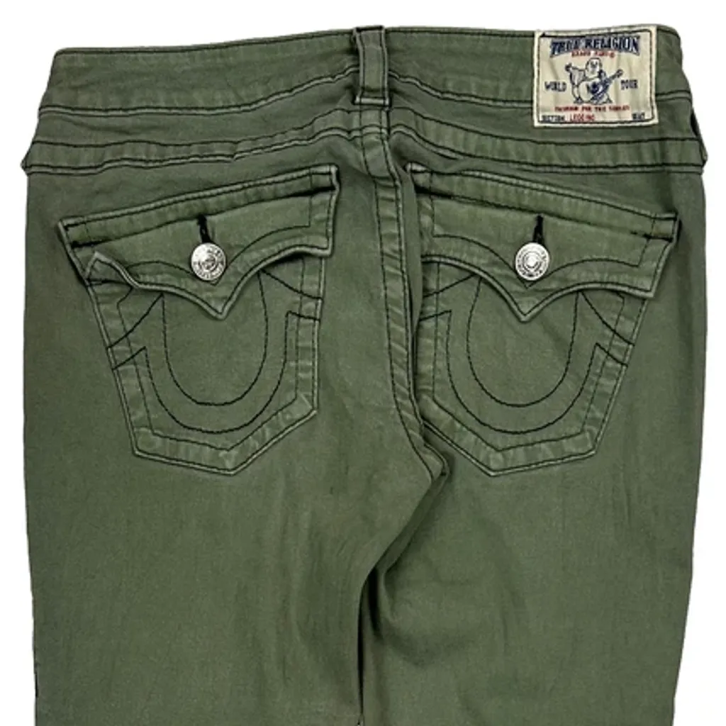 True Religion Skinny Jeans - 28W UK 6 Green Cotton - Image 7
