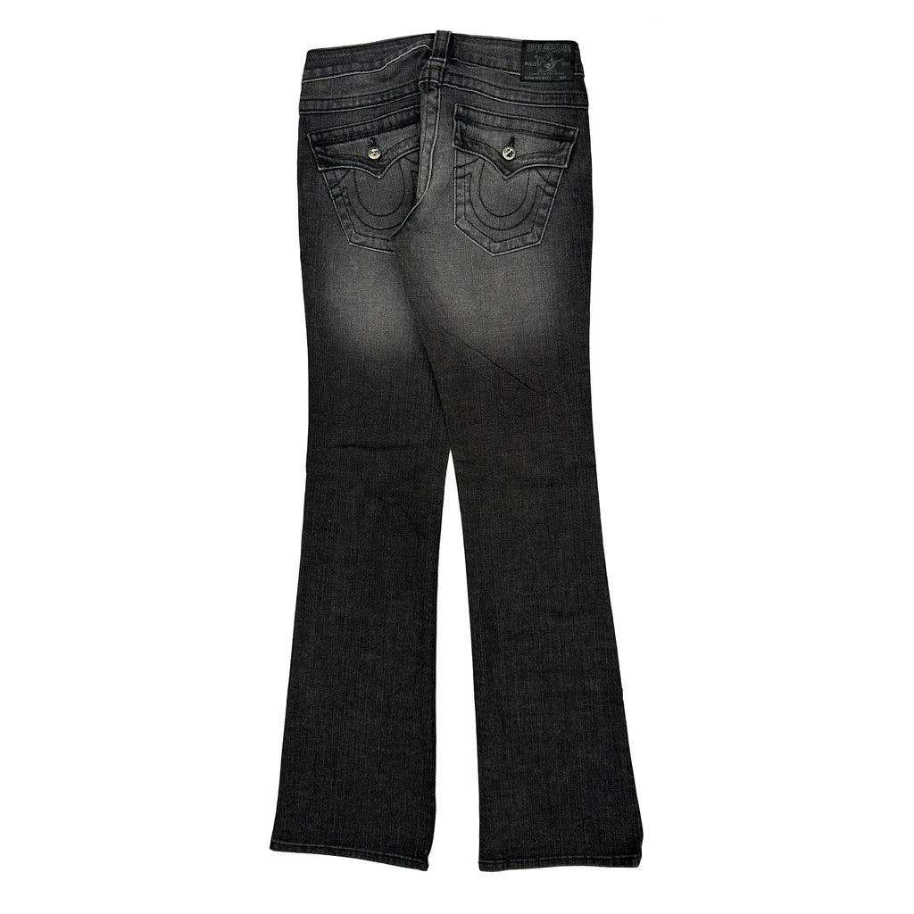 True Religion Boot Cut Jeans - 30W UK 8 Grey Cotton