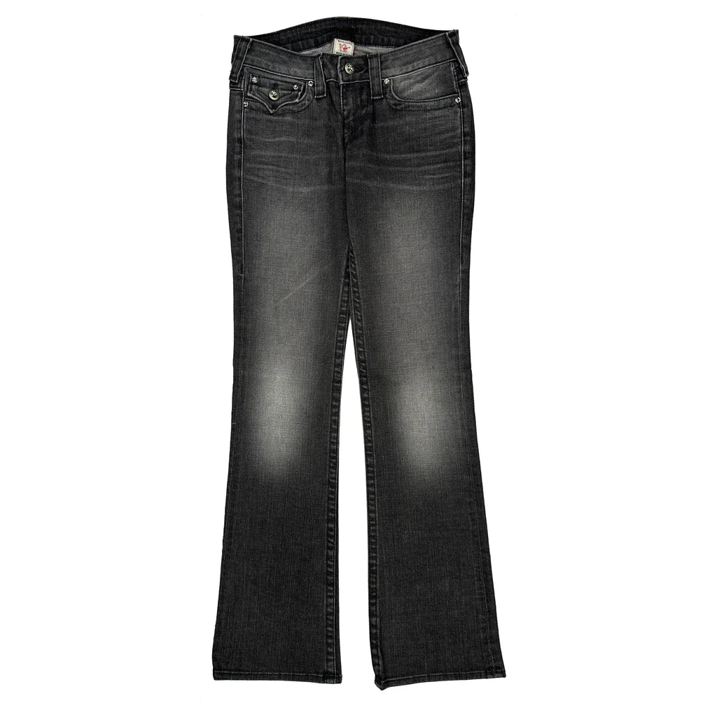 True Religion Boot Cut Jeans - 30W UK 8 Grey Cotton - Image 2