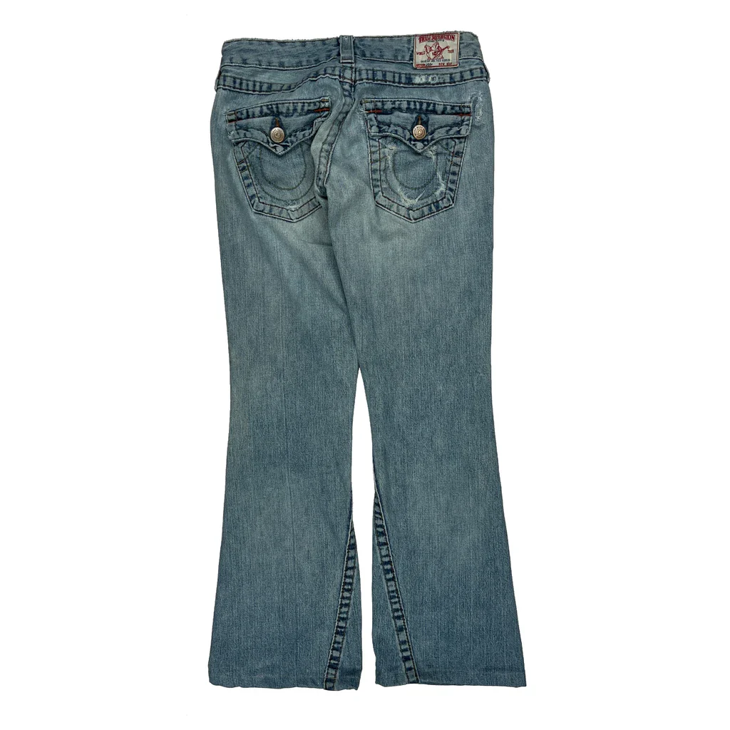 True Religion Boot Cut Jeans - 28W UK 6 Light Wash Denim