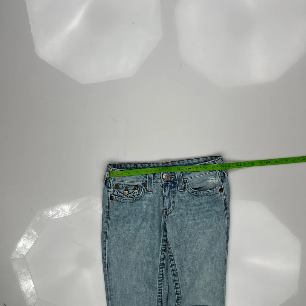 True Religion Boot Cut Jeans - 28W UK 6 Light Wash Denim - Image 3