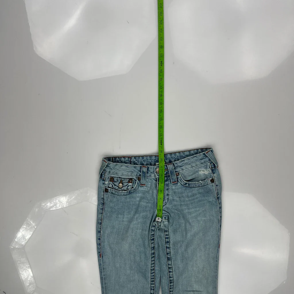 True Religion Boot Cut Jeans - 28W UK 6 Light Wash Denim - Image 4