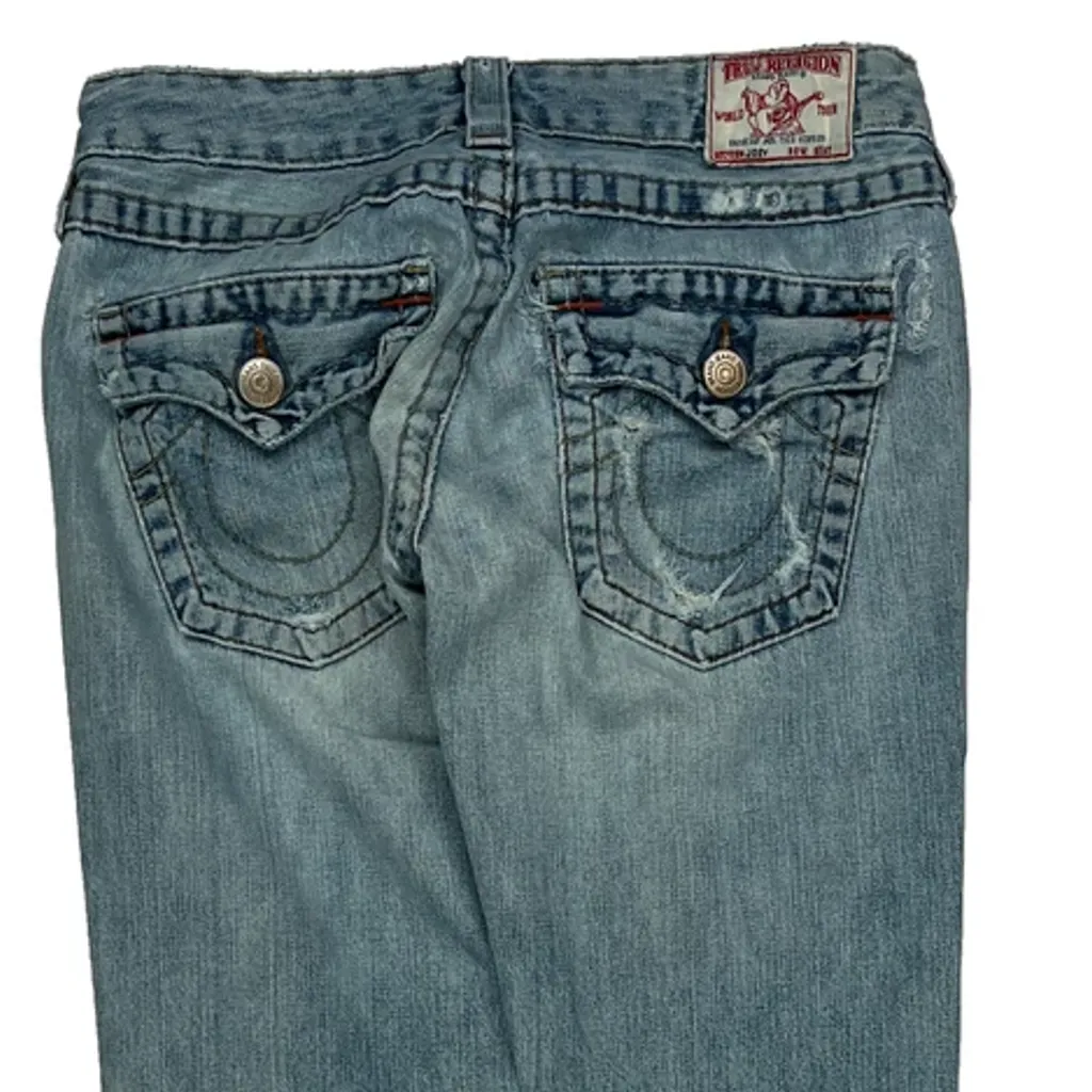 True Religion Boot Cut Jeans - 28W UK 6 Light Wash Denim - Image 7