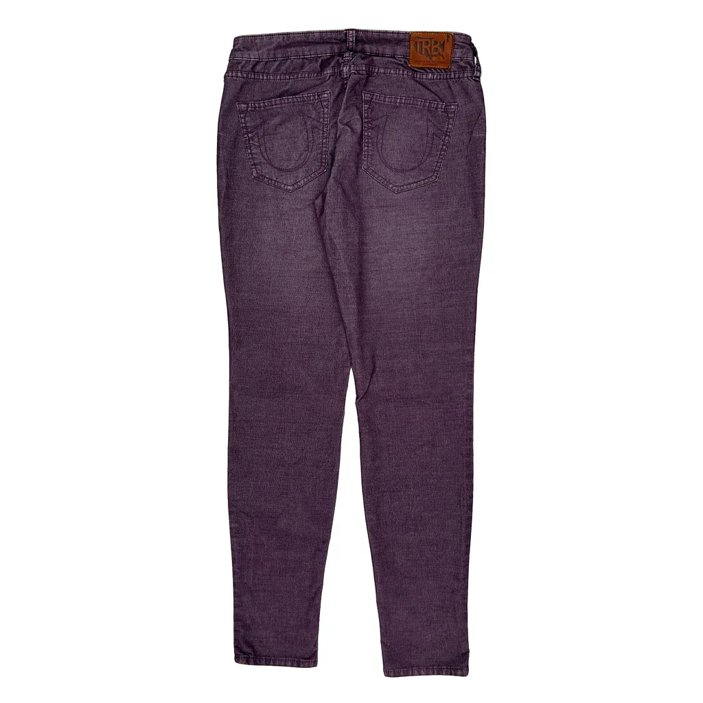 True Religion Skinny Jeans - 31W UK 12 Purple Cotton