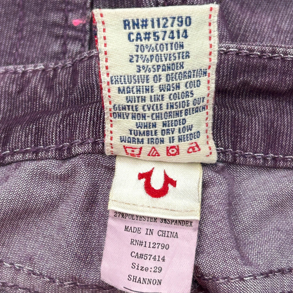 True Religion Skinny Jeans - 31W UK 12 Purple Cotton - Image 7
