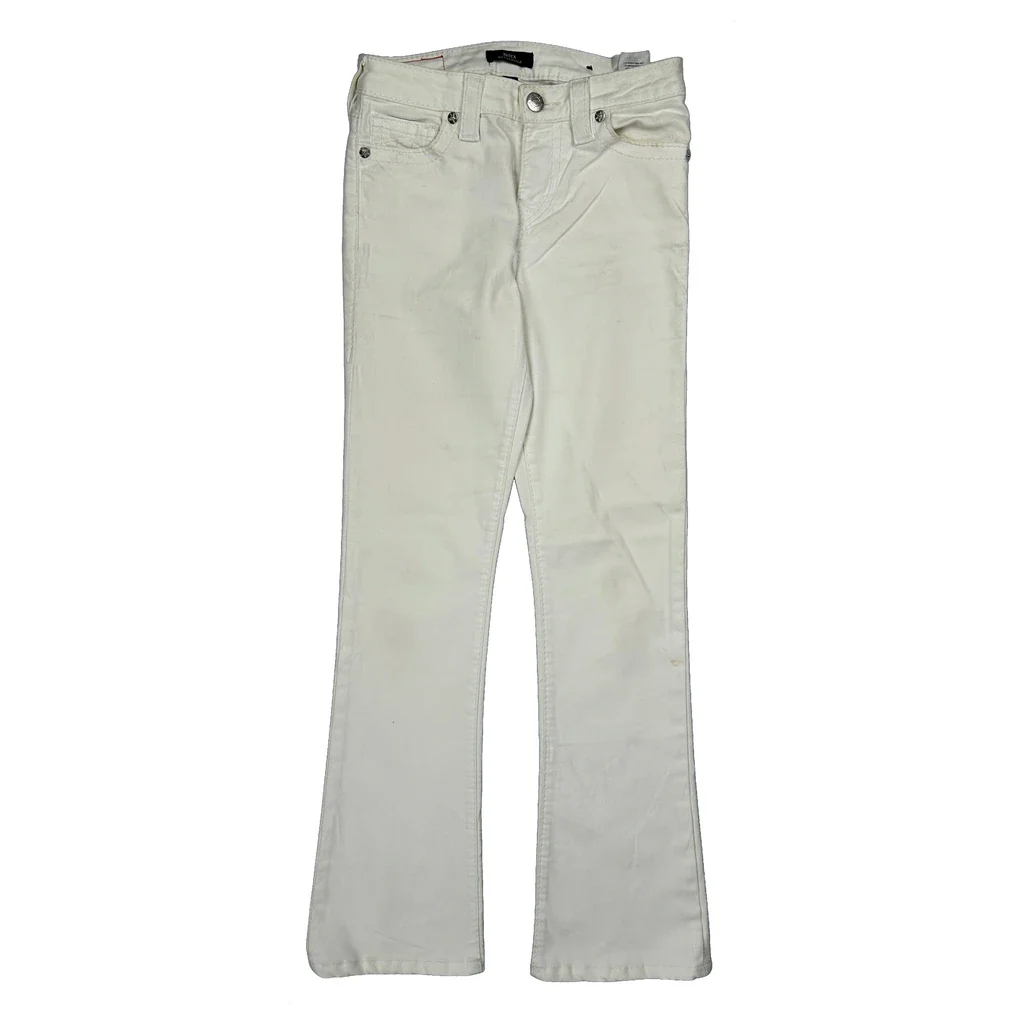 True Religion Boot Cut Jeans - 26W UK 6 White Cotton - Image 2