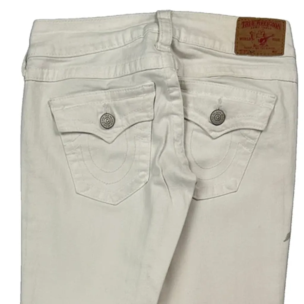 True Religion Slim Fit Jeans - 27W UK 6 White Cotton - Image 8