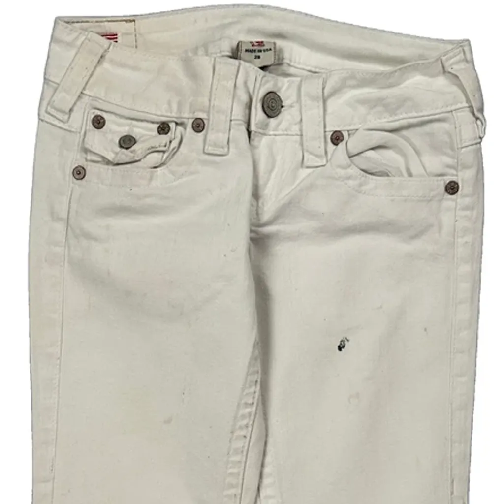 True Religion Slim Fit Jeans - 27W UK 6 White Cotton - Image 9
