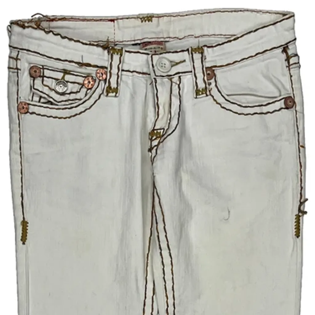 True Religion Contrast Stitch Jeans - 30W UK 8 White Cotton - Image 10