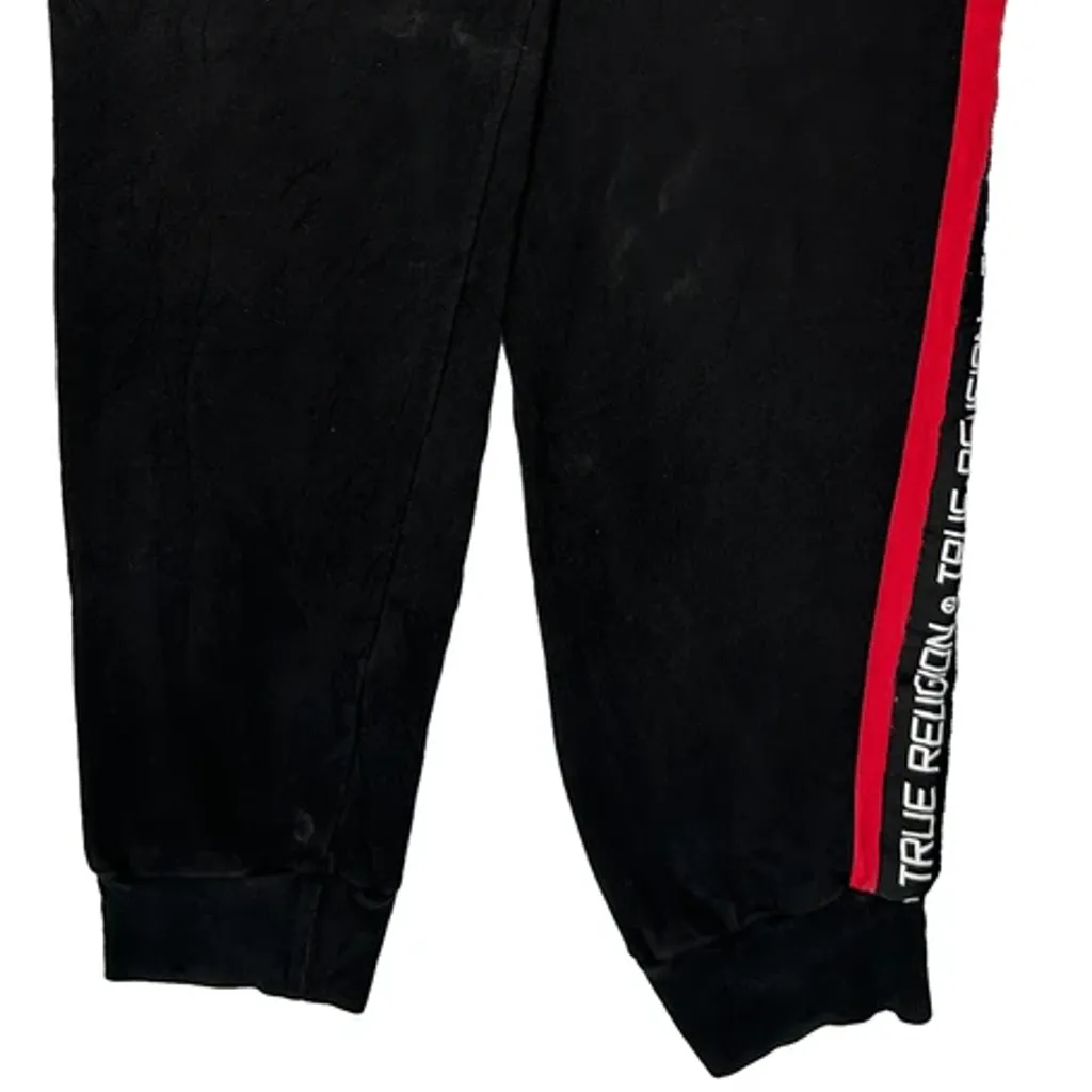 True Religion Striped Joggers - Large Black Cotton - Image 7