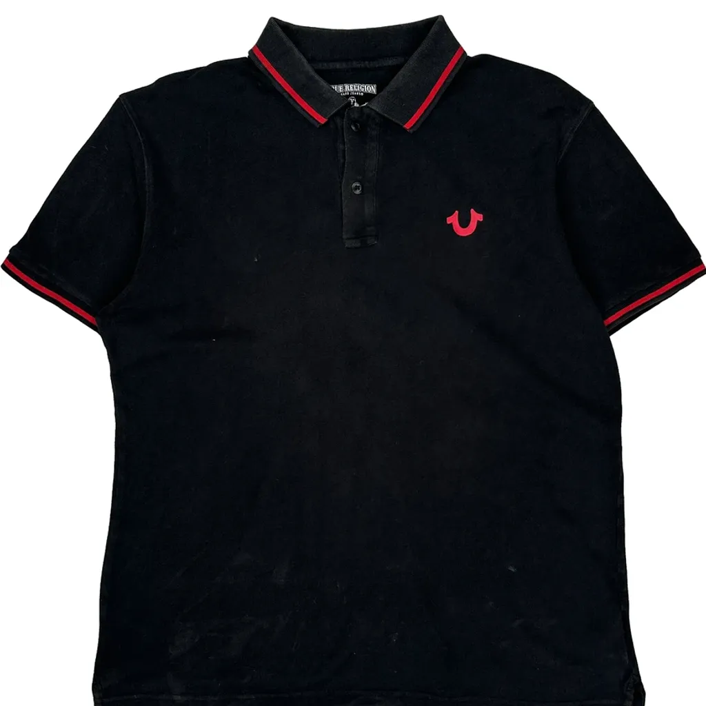 True Religion Polo Shirt - Large Black Cotton - Image 5